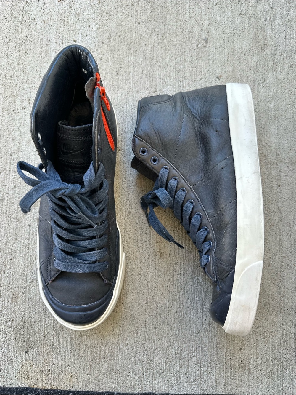 2011 NIKE BLAZER MID AB TZ SOPH OBSDIDIAN BLUE ORANGE WHITE 452604-400 Size 9